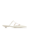 Valentino Garavani Rockstud Wispy Leather Ballerina Flats In White