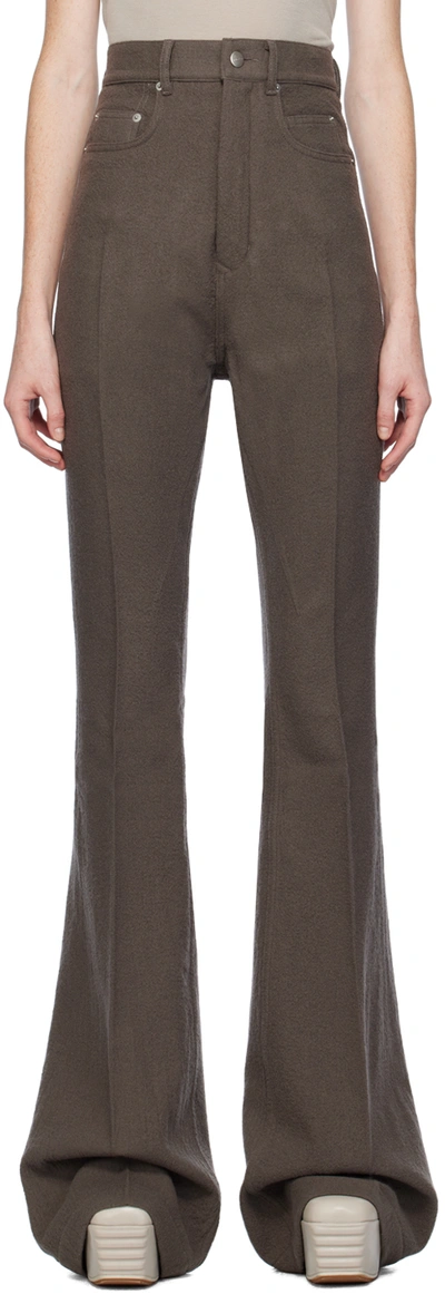 Rick Owens Gray Bolan Trousers In Bean
