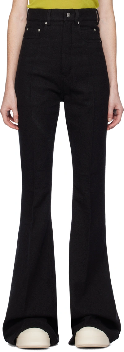 Rick Owens Black Bolan Trousers In 09 Black