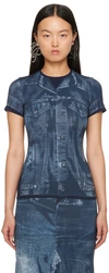 Jean Paul Gaultier Blue Trompe L'œil T-shirt In 5950 Navy/blue