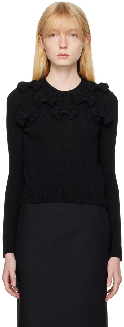 Valentino Black Bows Sweater In 0no Nero