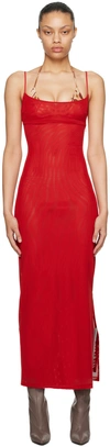 Miaou Ssense Exclusive Red Thais Maxi Dress In Red Rose