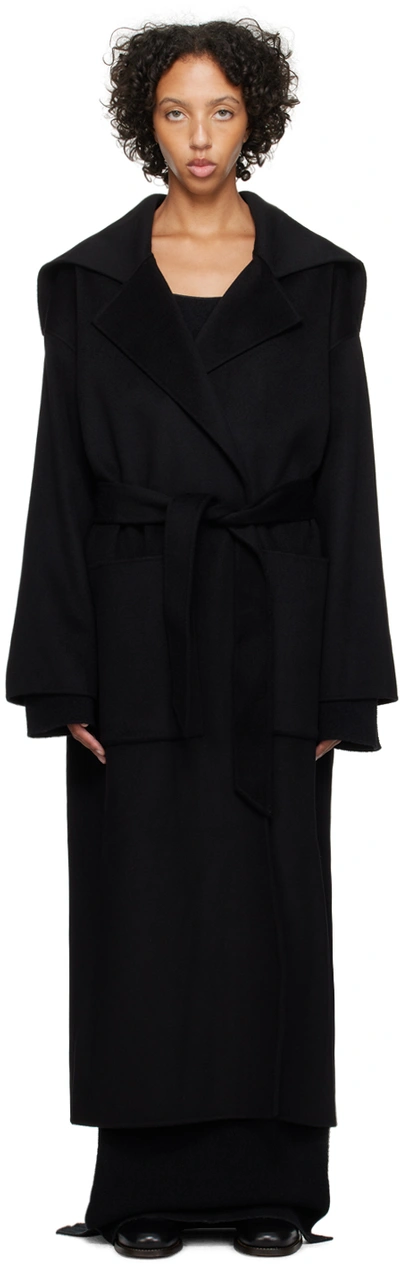 Nanushka Ruta Belted Coat In Black