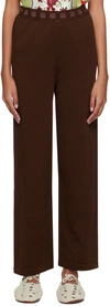 Bode Brown Johnny Knit Trousers In Brown