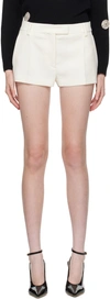 Valentino Off-white Creased Shorts In A03 Avorio