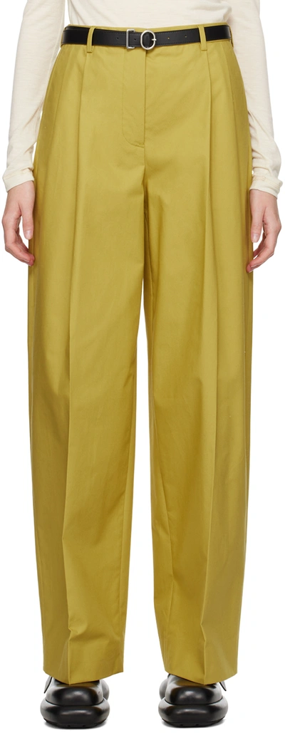 Jil Sander Pleated Trousers In Yellow