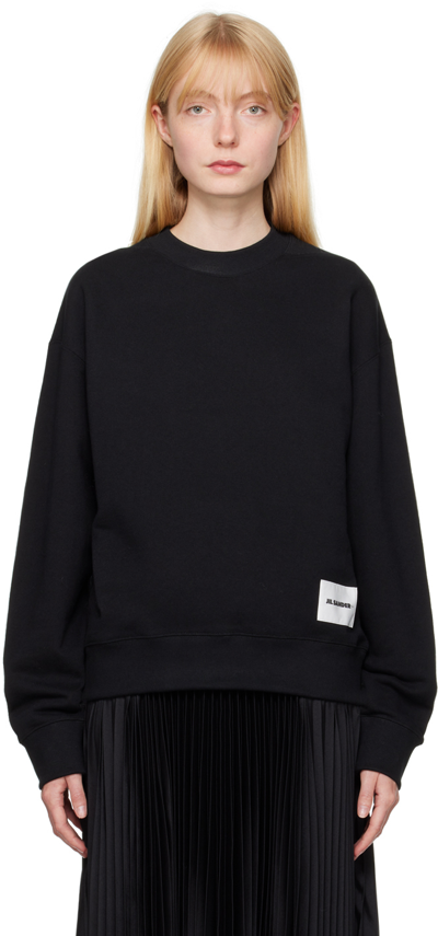 Jil Sander Black Patch Sweatshirt In 001 Black