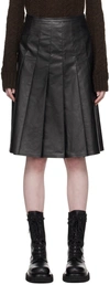 KASSL EDITIONS BLACK COATED MIDI SKIRT