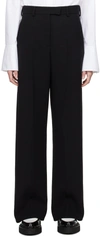 Valentino Black Wool Trousers In 0no Nero