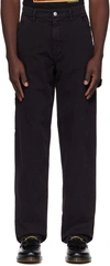 AWAKE NY BLACK EMBROIDERED TROUSERS