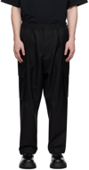 Lownn Black Elasticized Cargo Pants In Black