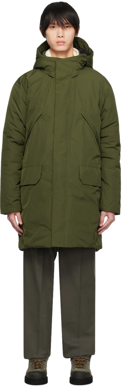 Norse Projects Green Stavanger Coat In Army Green