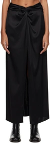 Nanushka Heida Satin Wrap Maxi Skirt In Black