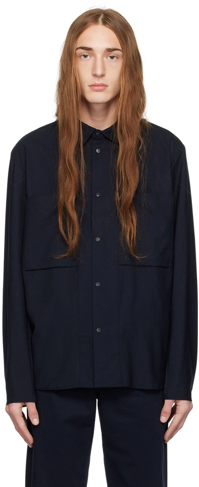 Norse Projects Navy Jens Shirt In Dark Navy