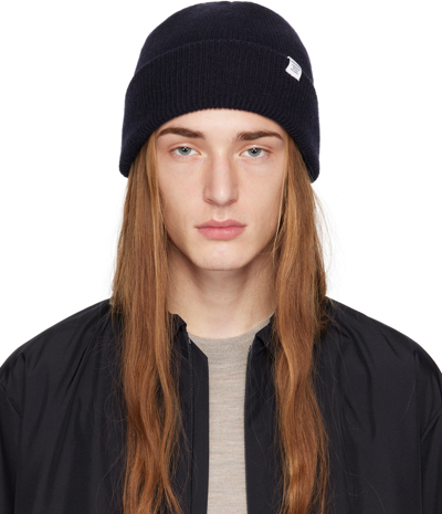 Norse Projects Navy Rib Beanie In Dark Navy