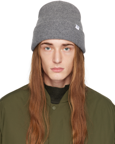 NORSE PROJECTS GRAY RIB BEANIE