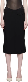 SPORTMAX BLACK MIRROR-IMAGE MIDI SKIRT