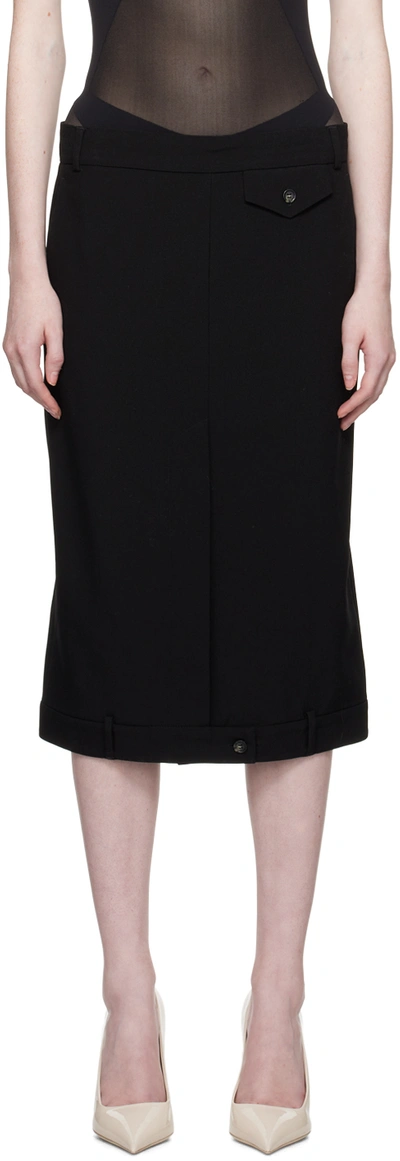 Sportmax Albio Midi Skirt In Nero