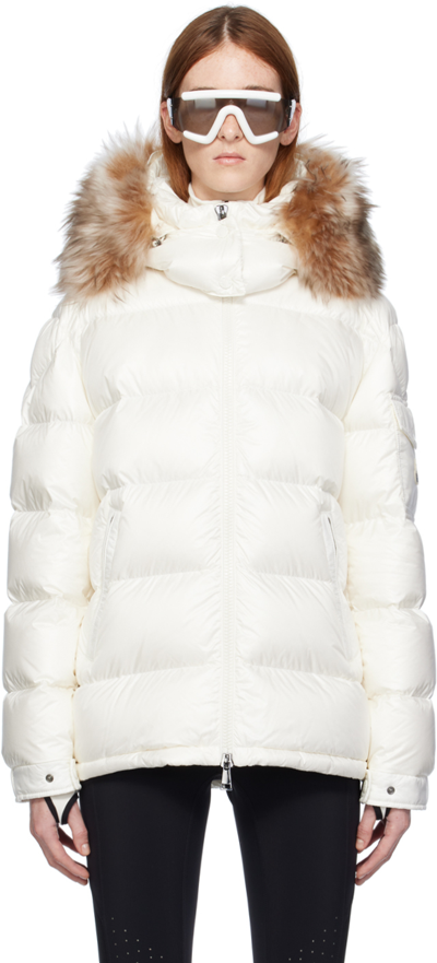 Moncler White Mairefur Down Jacket In 34 White