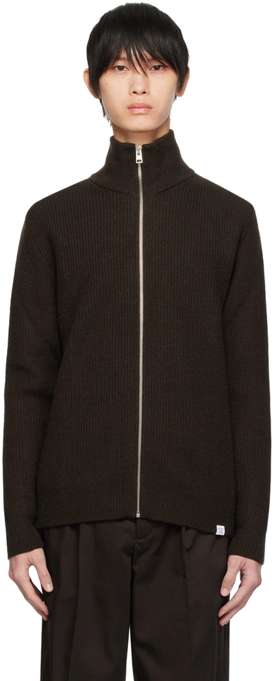 Norse Projects Brown Hagen Jumper In Espresso