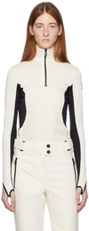 Moncler Grenoble Polartec® Power Grid™ Base Layer Half Zip Pullover In White/black
