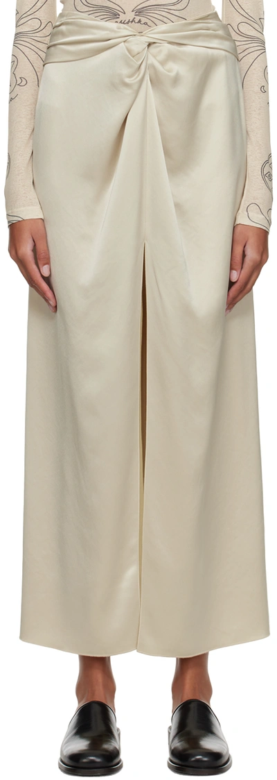 Nanushka Beige Heida Maxi Skirt In Porcelain