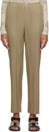 Nanushka Khaki Emae Vegan Leather Trousers In Light Khaki