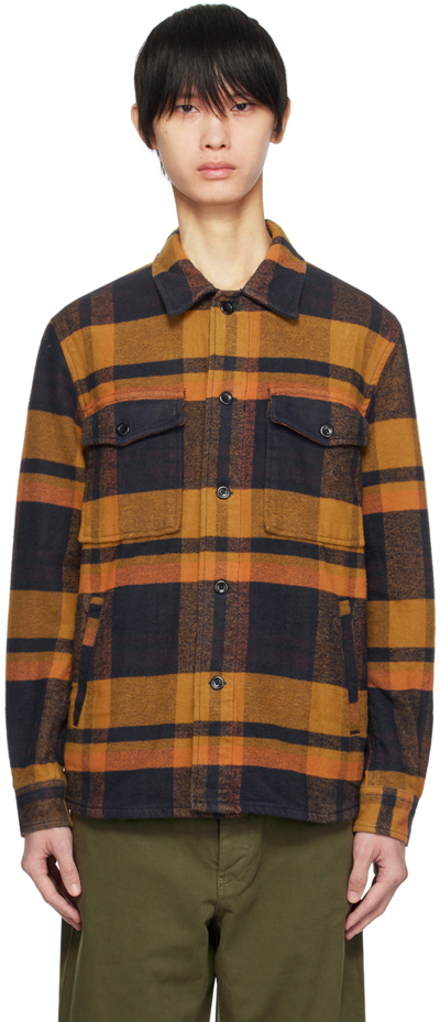 Norse Projects Julian Plaid-check Shirt Jacket In Orange