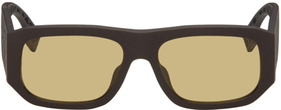 Fendi Brown Shadow Sunglasses In Red