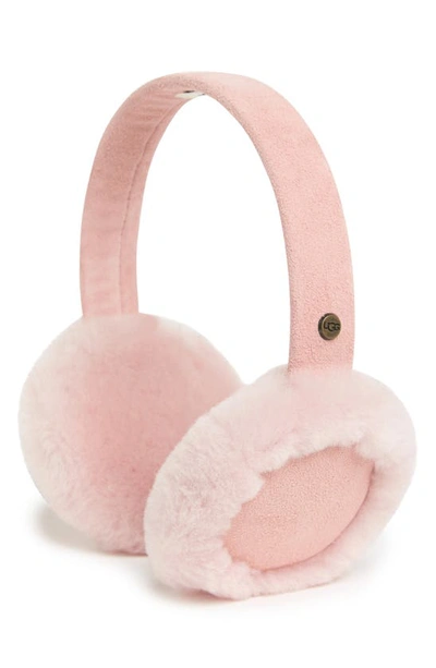 Ugg Genuine Shearling Earmuffs In Pink Cloud