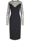 Givenchy Bi-material Dress With 4g Motif In Black