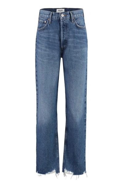 Agolde 5-pocket Straight-leg Jeans In Denim