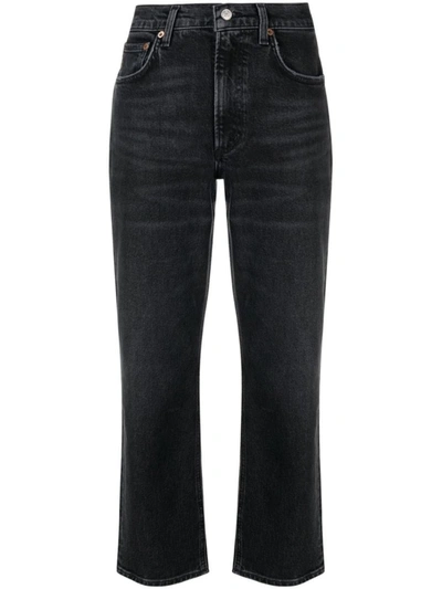 Agolde Black Pinch Waist Jeans In Panoramic