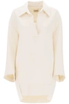 Khaite Kal Viscose Blend Mini Dress In White