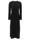 Loulou Studio Long Dress With Ribbed Texture And Slit In Black