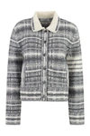 Thom Browne Collared Checkered Jacket Front Pockets In Grey