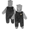 OUTERSTUFF NEWBORN & INFANT BLACK PITTSBURGH PENGUINS GAME NAP TEDDY FLEECE BUNTING FULL-ZIP SLEEPER