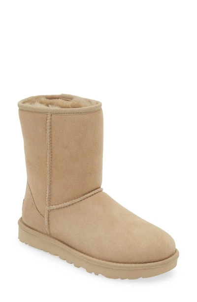 Ugg 10mm Classic Short Ii Shearling Boots In Beige