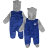 Outerstuff Newborn And Infant Boys And Girls Blue New York Rangers Game Nap Teddy Fleece Bunting Full-zip Sleep In Blue