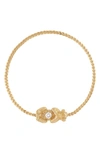 Eden Presley Wise Monkeys Speak No Evil Diamond Bracelet In White Diamond