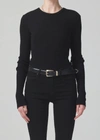 Citizen Of Humanity Bina Rib Crewneck Sweater In Black