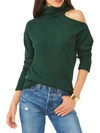 1.STATE WOMENS COLD SHOULDER LONG SLEEVE TURTLENECK SWEATER