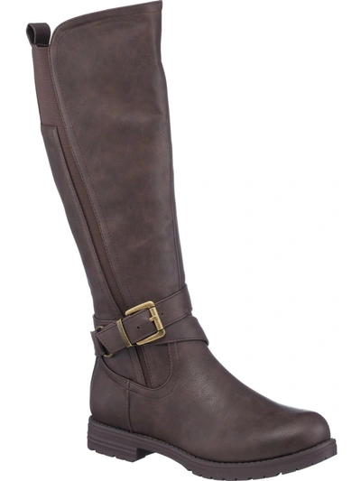 Gc Shoes Aston Womens Faux Lather Tall Knee-high Boots In Black