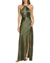 Nicholas Edyth Keyhole-neck Gown In Green