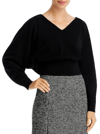 Lafayette 148 Womens Cashmere Convertible Pullover Sweater In Black