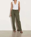 ENZA COSTA TWILL EASY PANT IN DARK OLIVE