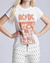 RECYCLED KARMA AC/DC HIGHWAY TO HELL BURNOUT TEE IN WHITE
