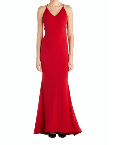 Issue New York Evening Gown In Red In Pink
