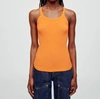Re/done X Hanes Cropped Ribbed Tank Top In Orange