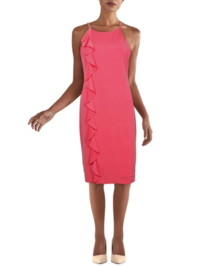 Kensie Dresses Womens Chain Trim Knee-length Sheath Dress In Pink